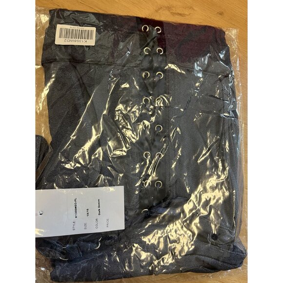 Unique Vintage Plus Size Dark Denim Corset Ellison Wiggle Dress 1X/16 - Picture 10 of 13